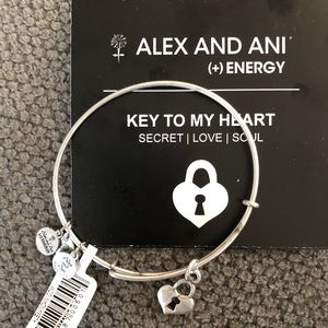 NWT Alex and Ani Key To My Heart Expandable Bangle